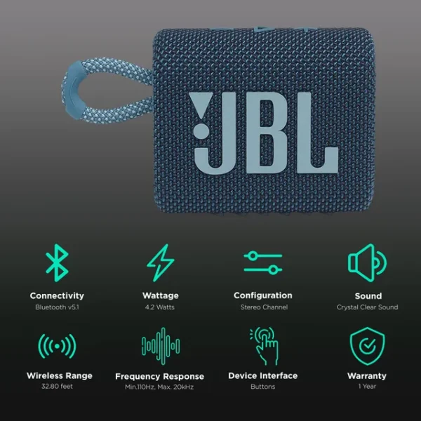 JBL Go 3 portable Waterproof Speaker - Image 8