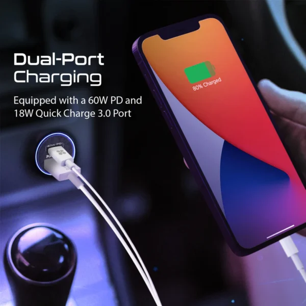 Promate Bullet-PD60 RapidCharge™ Mini Car Charger